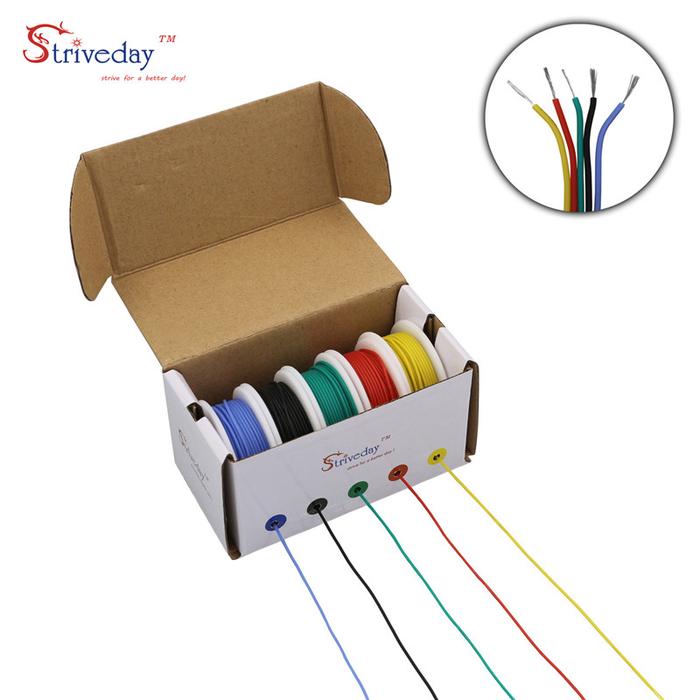 30AWG 50m/box Cable Wire Flexible Silicone 5 color Mix box 1 box 2