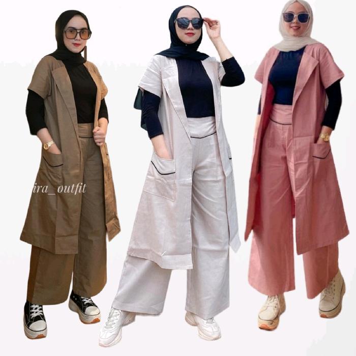 Setelan Wanita Long Outer Kulot FAHIRA