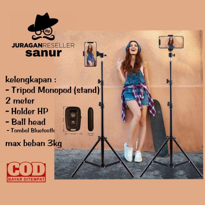 MIXIO - A31 160CM Tongsis Bluetooth Selfie Stick Tripod with Remote