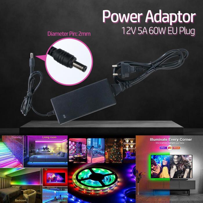 Adaptor Power Supply Converter AC to DC 12V 5A 60W - 1250