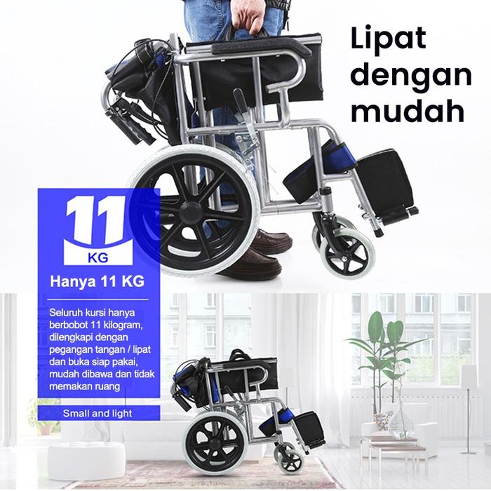 Kursi Roda 20 Inci / Kursi Roda Lipat Portable Traveling Kursi Roda Medis/Kursi Roda Lansia/Kursi Ro