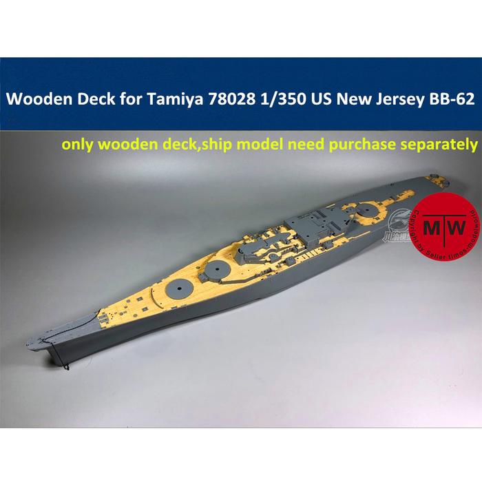 1/350 Scale Wooden Deck for Tamiya 78028 US Battleship New Jersey