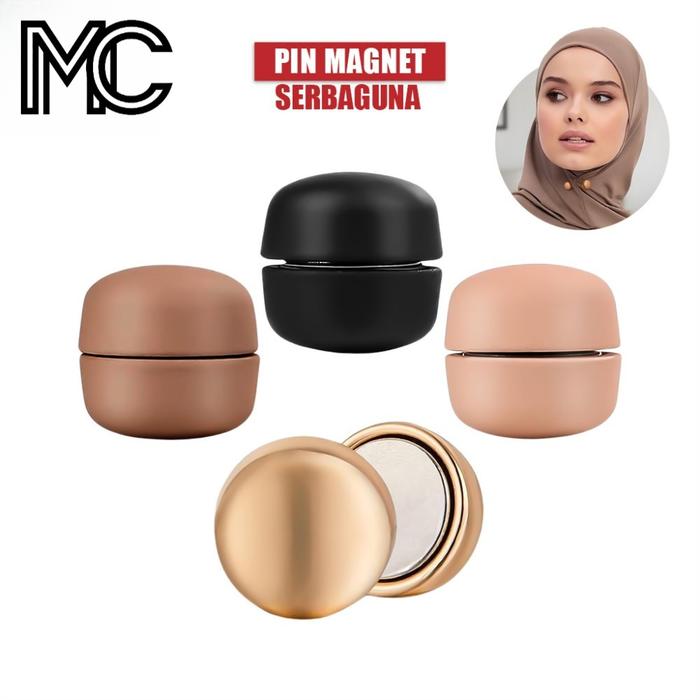 MC Pin Magnet Hijab Mini C1350 Klip Aksesoris Hijab Magnetic Bulat Serbaguna Anti Karat untuk Hijabe