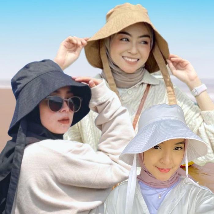 COD)WIDE BUCKET HAT DRILL SELEBGRAM/ TERMURAH/GRATIS ONGKIR