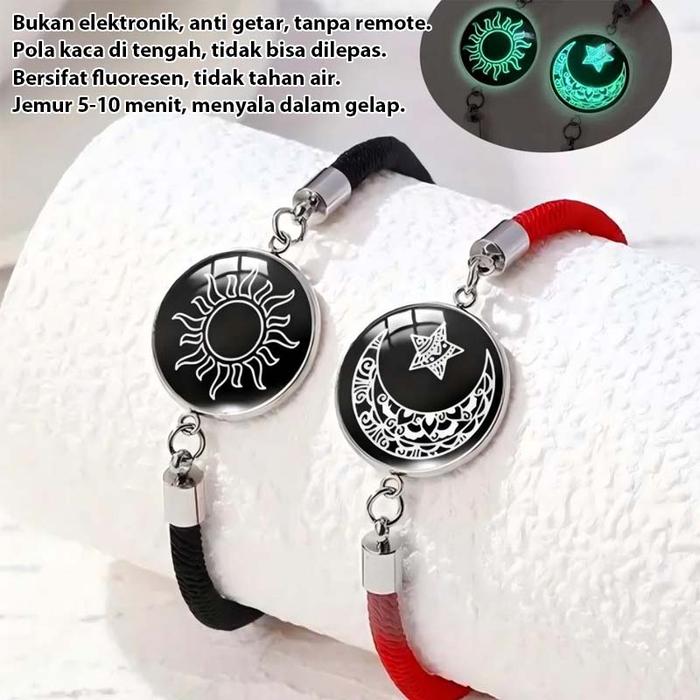 COD 【Beli 1 Gratis 1】Gelang Couple Pasangan Glow in the Dark Bintang Bulan Titanium Gelang  You And 