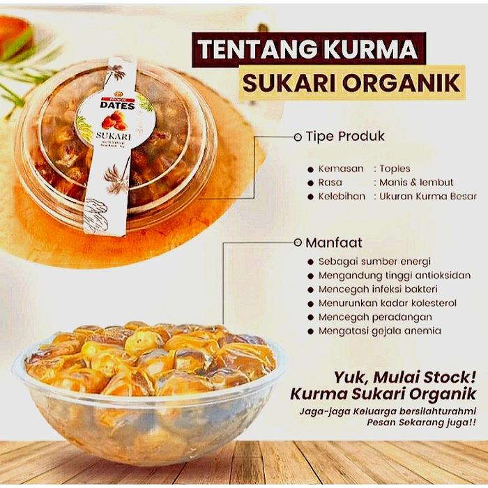 KURMA RAJA SUKARI ORGANIK ORIGINAL BASAH MANIS - KURMA BEST SELLER
