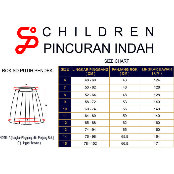 Rok Sd Putih Pendek Karet Bahan Famatex Size 6 - 15 -Gratisongkir