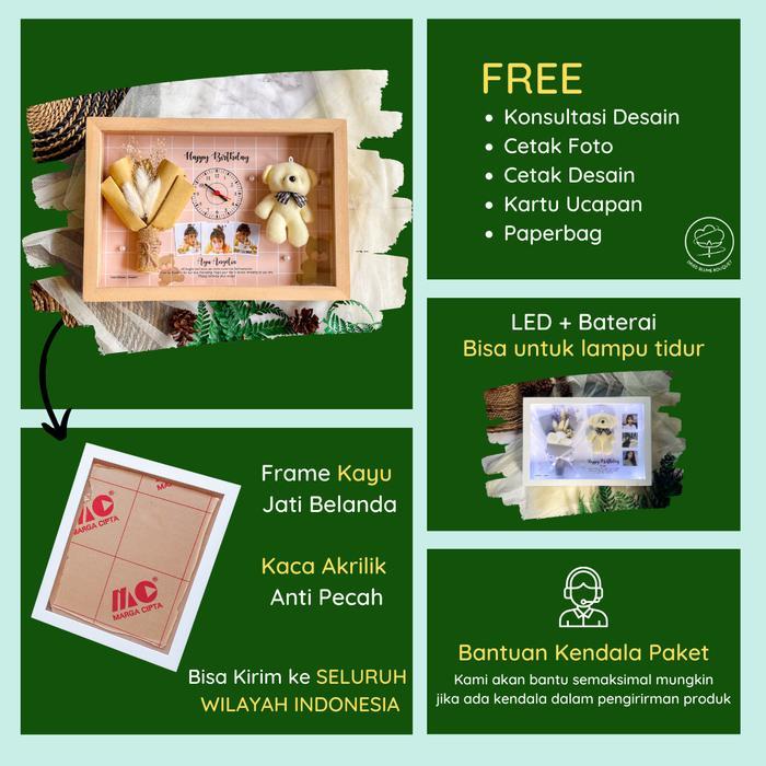 Hadiah Graduation Jam Gift Box Flody O'clock Wedding Kado Unik Pernikahan Ultah Anniversary Flower i