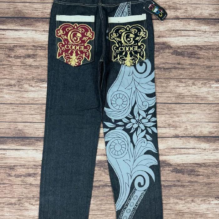 coogi pattern denim long pants #JLLP509