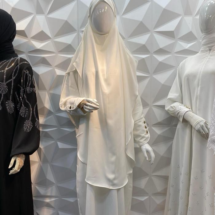 ABAYA PUTIH SET KHIMAR by Az zhaahir
