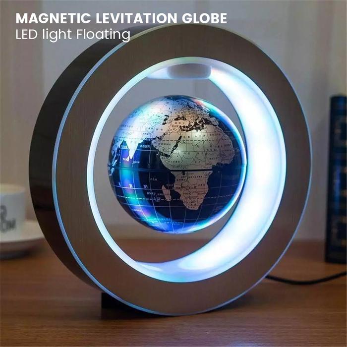 World Map Magnetic Levitation Globe LED Rotating Earth Floating Levitating Lamp O/C Shape Bedside Li