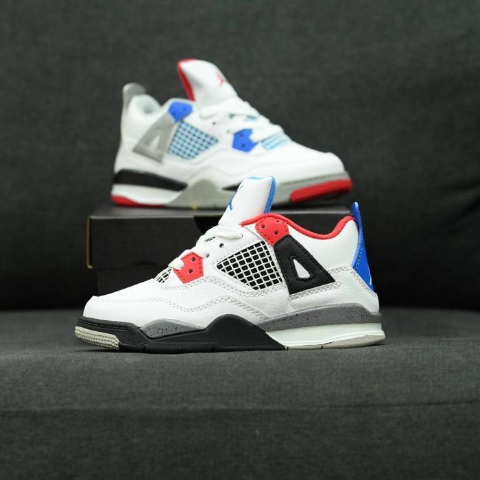 sale Sepatu Anak Jordan 4 Retro White Blue Red BNBIWT