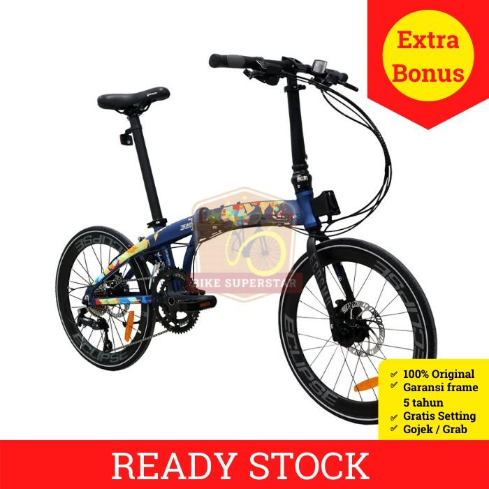 (COD) SEPEDA LIPAT 20 INCH ELEMENT ECOSMO Z9 SAVE THE EARTH ALLOY 9 SPEED CAKRAM HIDROLIK KASKADA Wa