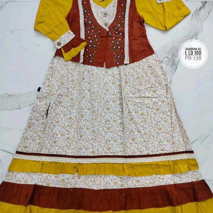 Gamis Shabrina syar'i motif bunga dewasa/remaja