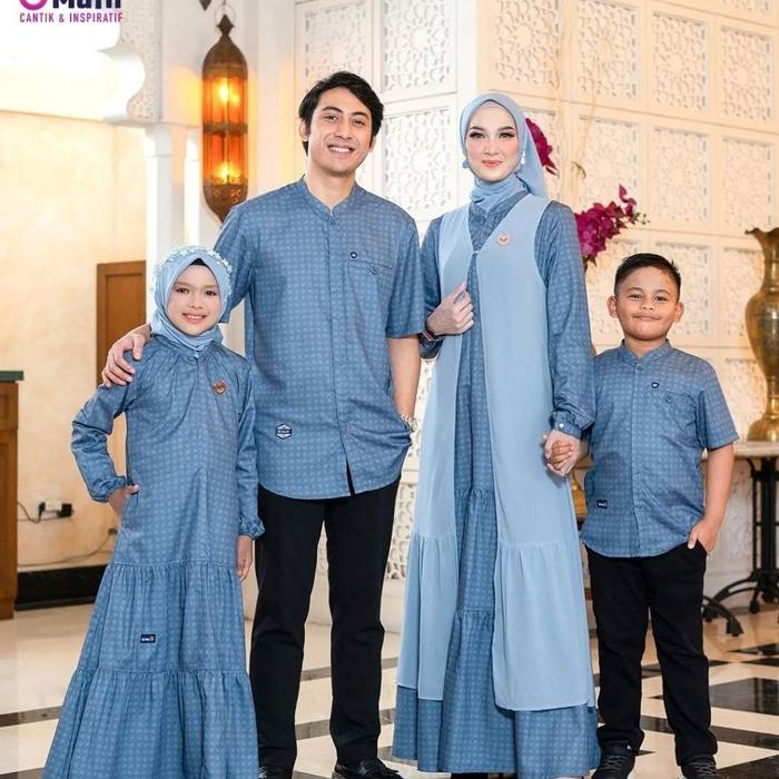 Sarimbit Mutif Almaira Almar - Adriatic Blue / Baju Dewasa