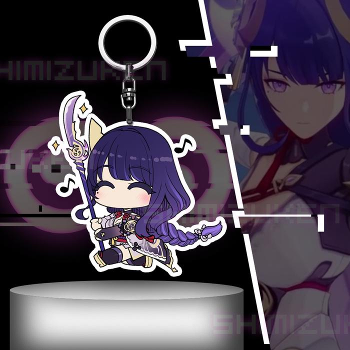 Gantungan Kunci Anime Genshin Impact Raiden Shogun - Ganci Akrilik - Keychain Acrylic