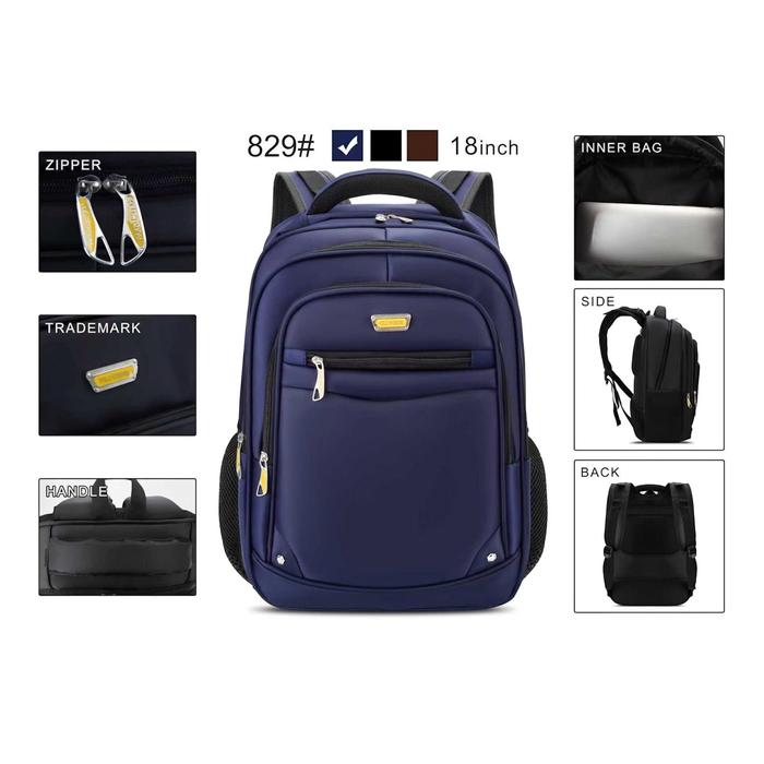 Tas Ransel POLO WISDOM 18 Inch Tas Serbaguna Tas Kerja Tas Sekolah Tas Travel Tas Laptop 829
