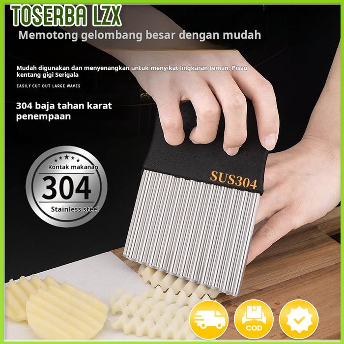Pemotong kentang dapur kreatif pemotong kentang keripik kentang gelombang tebal kentang goreng pisau