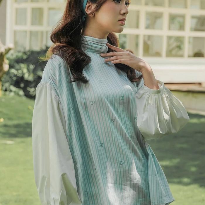 Monogram Stripe Blouse by Benang Jarum [Atasan Wanita]