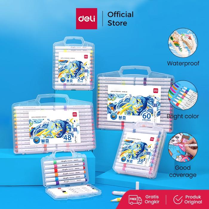Deli Spidol Akrilik 60 Warna / Acrylic Marker 60 Colors HM108