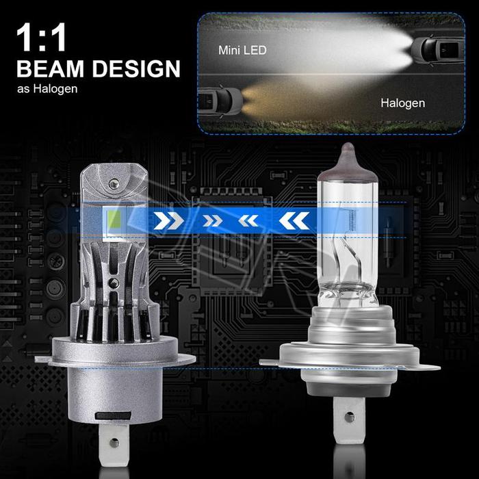 Lampu depan LED CIP CSP 2/4 buah, lampu depan Led CIP CSP 6000K putih