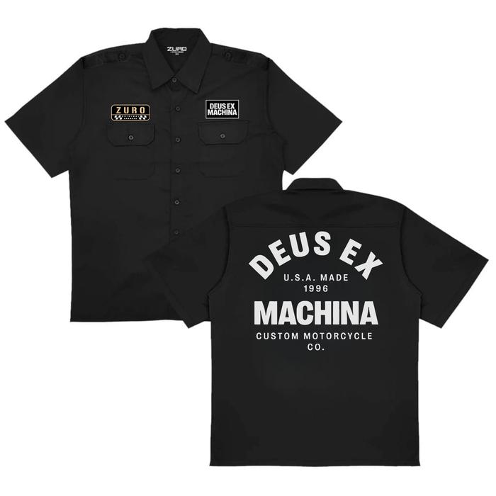 Takeshi Workshirt Deus Ex Machina Kemeja Kerja PDH Bahan Katun Kain Motif Nyaman Panjang