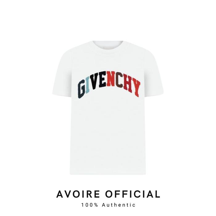 Givenchy Kids Tshirt Putih Logo Velvet Patch Multicolor Unisex 100% Authentic