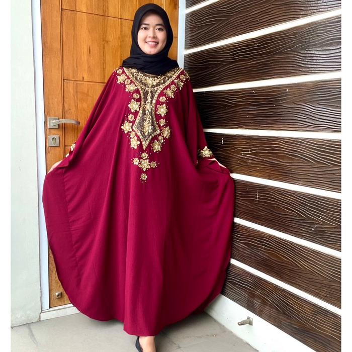 [RN FASHION OFFICIAL] KAFTAN JIHAN Crinkle Airflow Bordir Mewah Muslim Dress Wanita Lebaran Kondanga