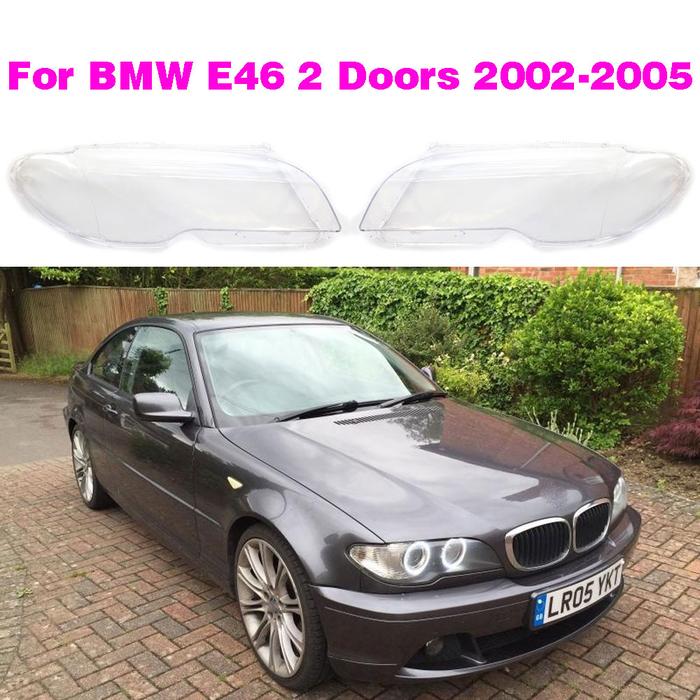 Left Right Headlight Headlamp Lens Cover For BMW E46 3 Series 2