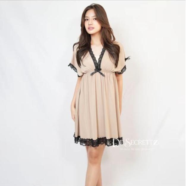 Terlaris Baju Tidur Stelan Nightwear 4IN1 Style Eropa Romantic Lingerie Premium Looks Elegan Full Se