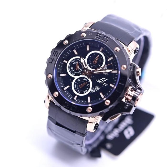 Jam tangan cowok / jam tangan pria rantai jarvis original tanggal aktif