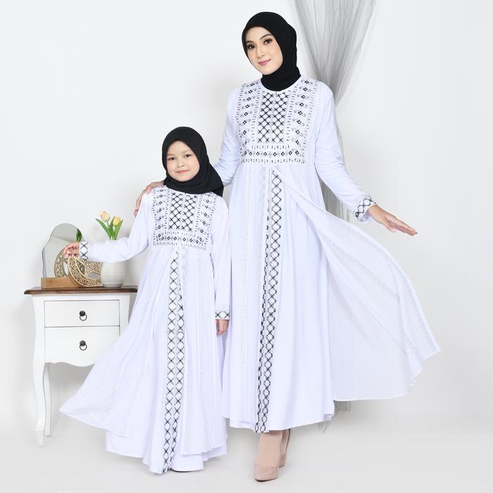 Abiyyuco TA9020P | Abaya Turkey Muslim anak, Remaja, dan Dewasa khusus warna Putih, Gamis Turki terb