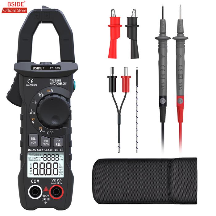 BSIDE 600A DC AC Clamp Meter Inrush Current TRMS 6000 Counts