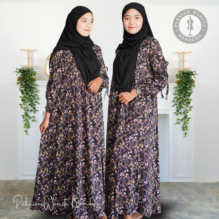 (Bisa COD) Gamis Wanita muslim kekinian Rayon katun twill original Hight Qualiti Ukuran S M L XL / D