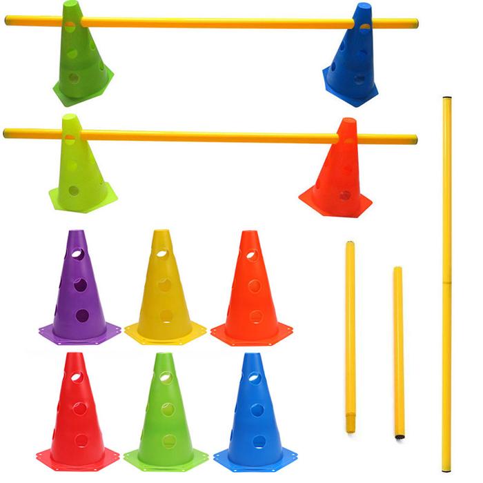 Football Agility Training Jumping Bar Obstacle Soccer Training Marker Pole Outdoor Sports Multifunct