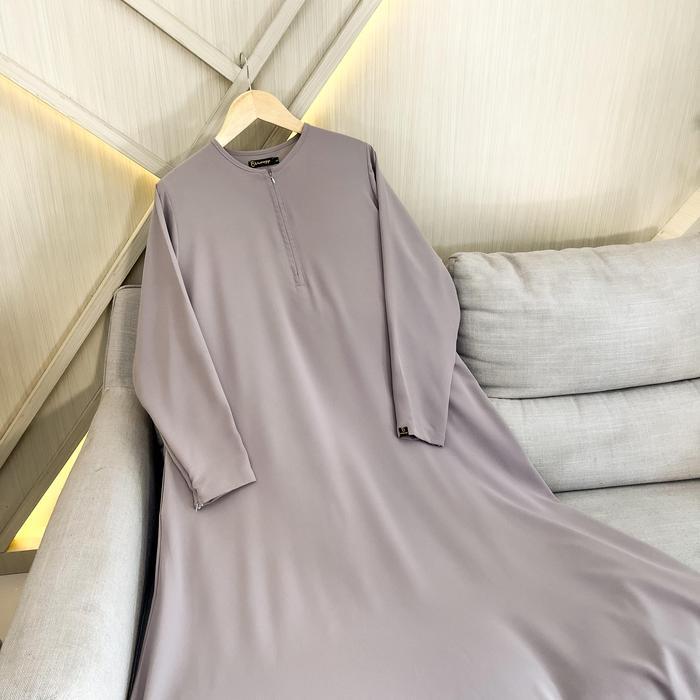 Tsurayya - (Abaya Saja) Abaya Basic Bahan Mazen Anti UV by Sultan/ Abaya Lebaran - Vintage Khaki, S,