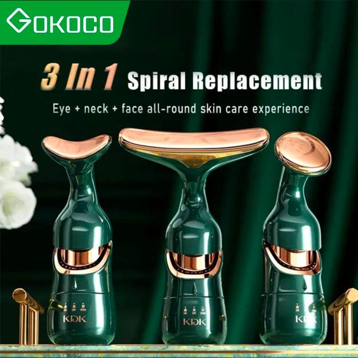 【GOKOCO】3 in 1 Alat Pijat Getar Wajah Multifungsi