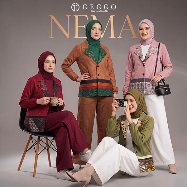 NEMA Blazer Series Blazer Batik Wanita Suede Casual GEGGO