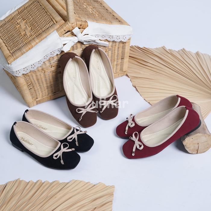 DALILLAN  OFFICIAL -sepatu balet flatshoes wanita korea vita platfrom full busa sol karet/ balet wan