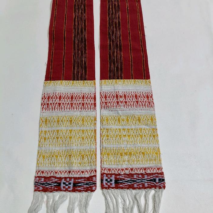Scraf Ragi Hidup Etnik Batak Toba Syal Ulos Tradisional Lebar 11cm Panjang 160cm Cocok untuk Acara F