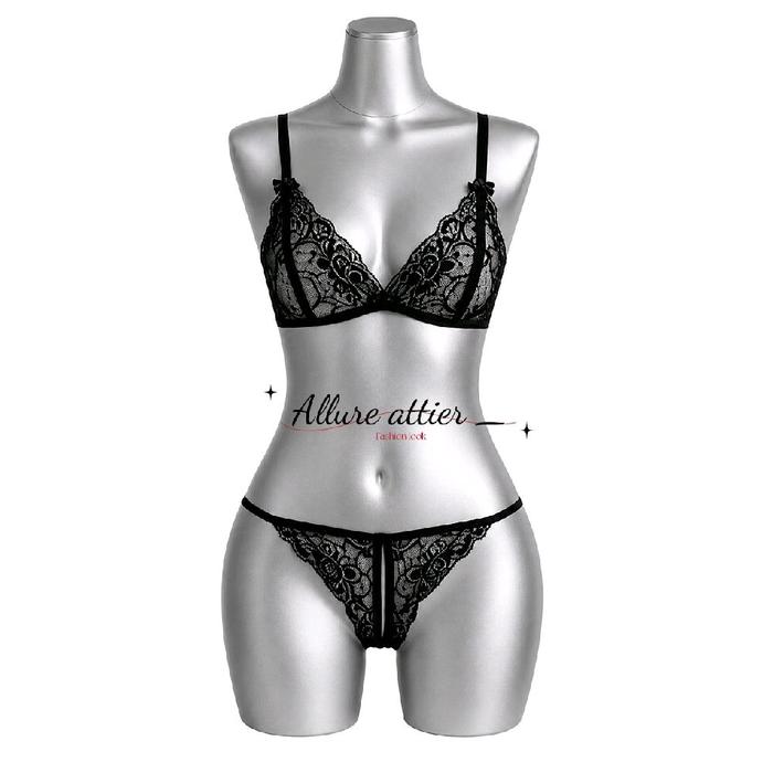 Allure attier SET BRA DAN CD WANITA 2IN1 LINGERIE SET PAKAIAN DALAM WANITA LACE RENDA 1131