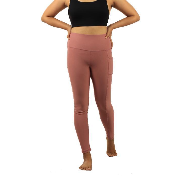 Celana Olahraga 90 Degree High Rise Side Pocket 7/8 Legging-RoseClay - XS