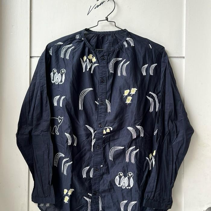 SALE!! NE-NET Issey Miyake Navy Motive Shirt