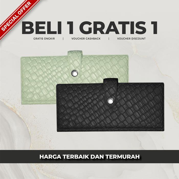 A-ZAHRA BUNDLE 086 DOMPET KANCING PANJANG TIKAR / DOMPET KEUANGAN PANJANG WANITA / DOMPET DISIPLIN