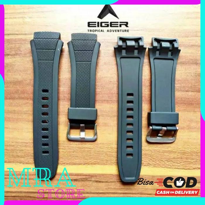 Strap Tali Jam Tangan Eiger Eiger Iyw- 0101 eiger Iyw 1010 Eiger Ls-01 Hitam Watch
