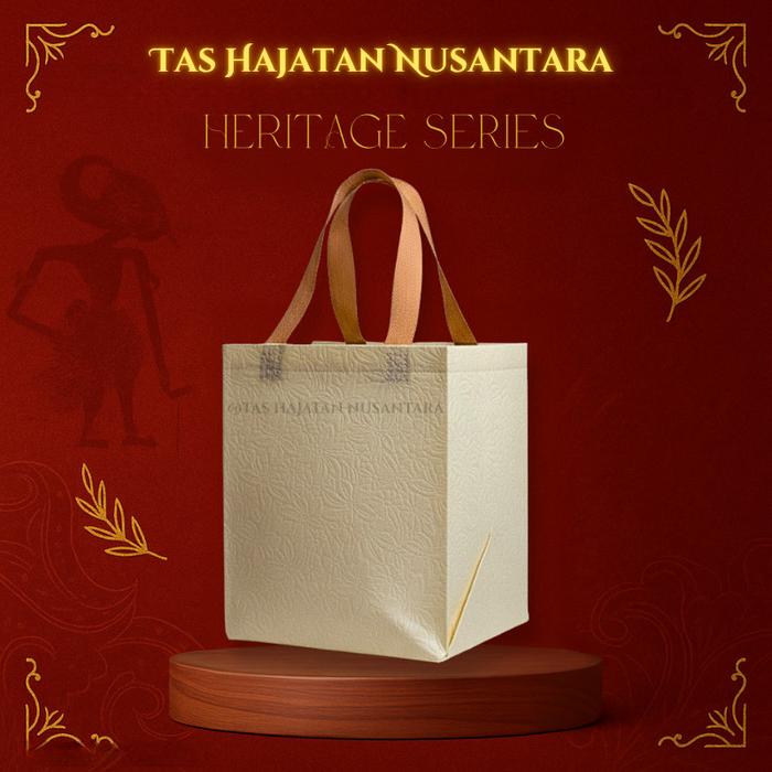 (12 PCS) Tas Hajatan Nusantara BOX 22– Heritage Series | Tas Spunbond Emboss Premium Warna Elegan un