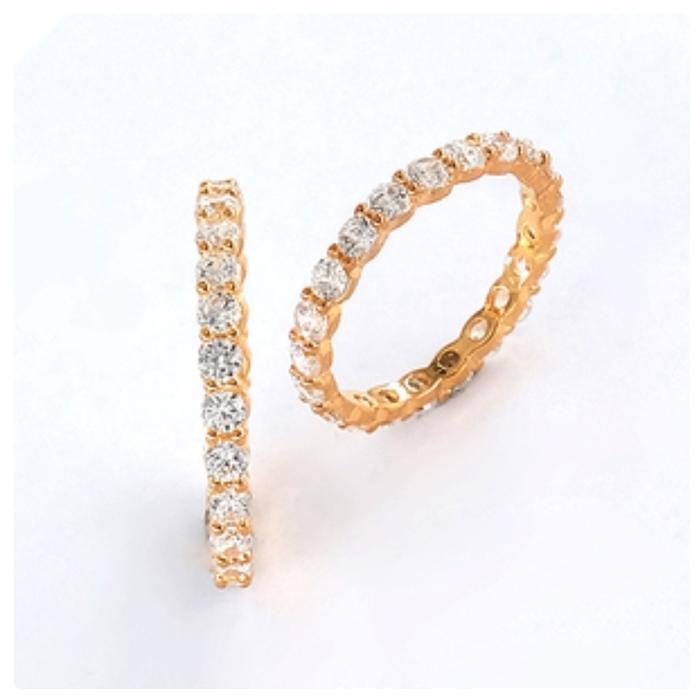 Cincin Emas Listring Full Mata Model Berlian Diamond Look Stack