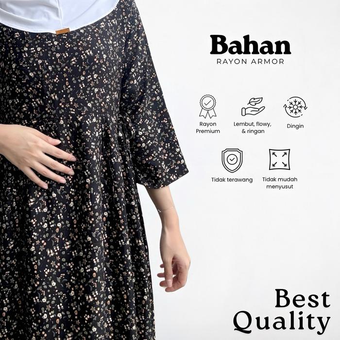 Ready Stok Daster Lengan 3/4 Rayon Premium Busui Friendly | Homedress Wanita Daster 7/8 Motif Store.