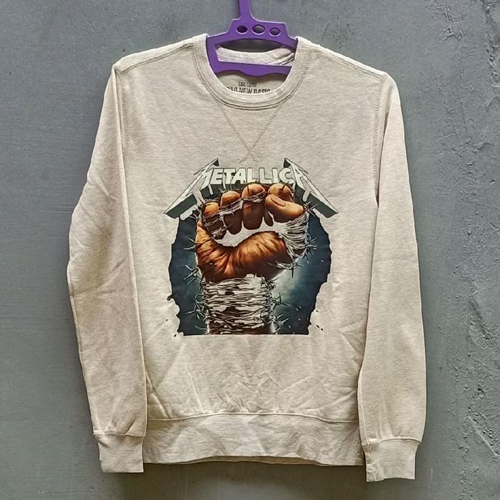 Crewneck Sweater METALLICA | Rock Heavy Metal Band | Brand SPAO | Second Thrift Preloved Bekas