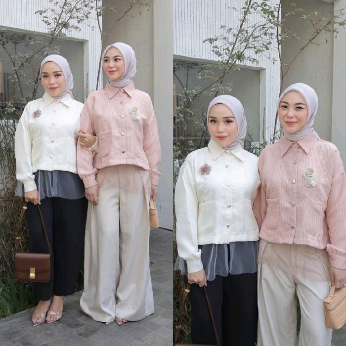 ERISA JACKET - ERISA JAKET WANITA- TWEED DOLCE WITH LACE